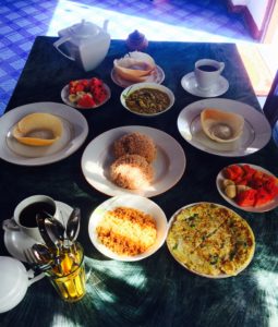 Sri Lankan breakfast in the guesthouse