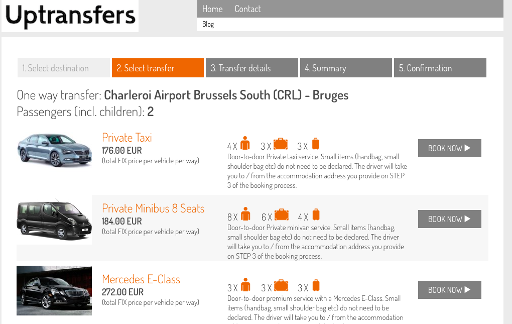 Booking Airport Transfer from Charleroi Airport to Bruges on on uptransfers.com