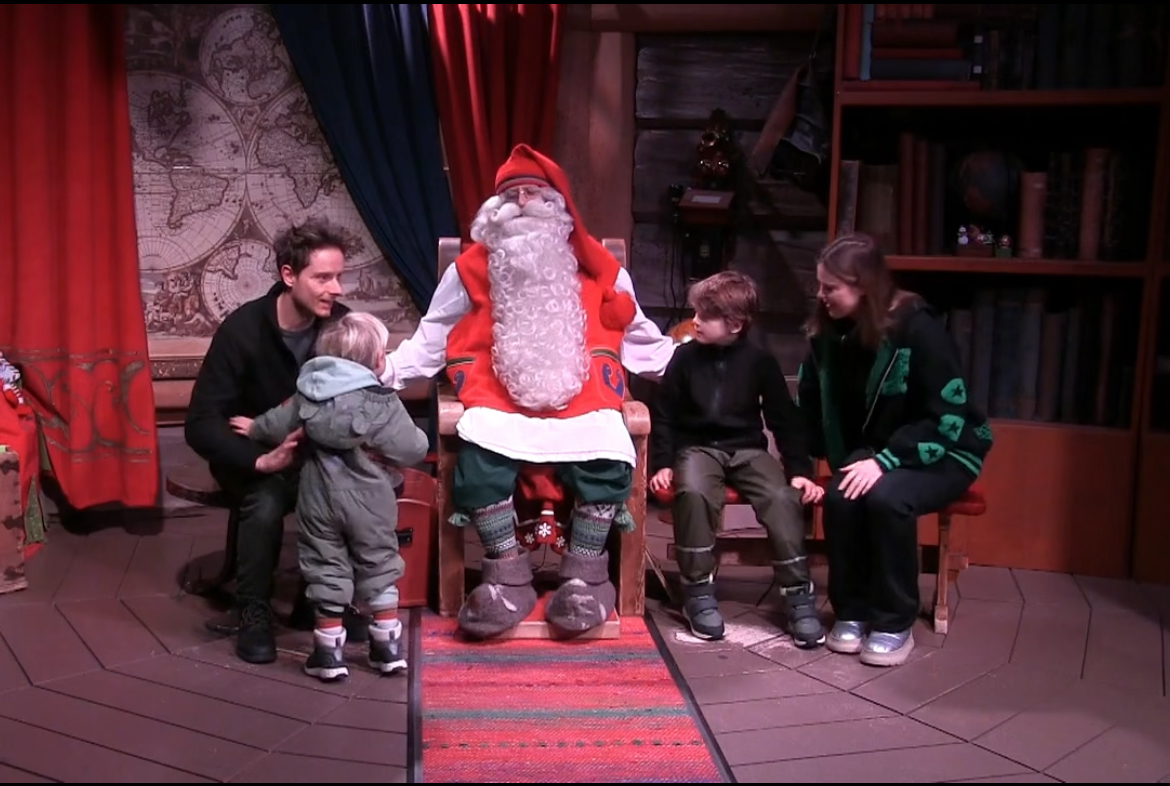 Meeting Santa Claus at Santa's Village, Rovaniemi, Finland